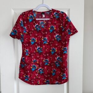 Stitch Scrub Top- Christmas